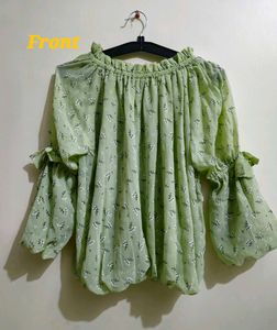 Sage 💚 Floral Off-Shoulder Blouse! 🍏