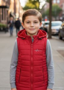 Red Sleeveless Puffer Vest