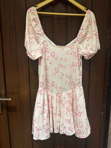 Chic Floral Print Mini swimDress