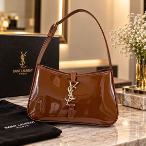 YSL Saint Laurent Patent Leather Hobo Bag