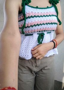 Crochet babydoll Crop Top