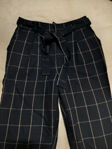 Checkered High-Waisted Pants