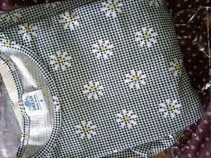 Checked Daisy Flutter Sleeve Peplum Top