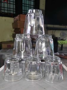 Set of 6 Clear Glass Tumblers new