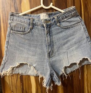 Distressed Denim Cutoff Shorts