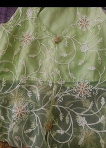Taavi/ Biba Y2k Vintage Green Embroidered Kurta Se