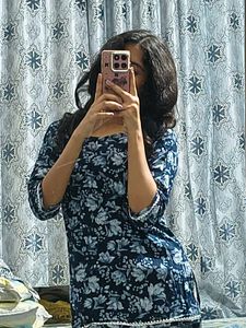 Blue Floral Short Kurti 💙