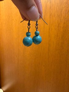Turquoise Beaded Dangle Earrings