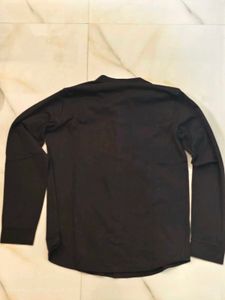 Men's Black Band Collar Shirt