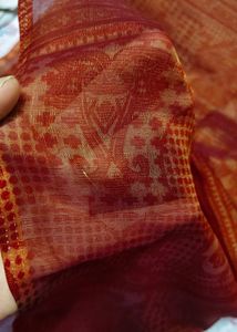 Tissue saree plain no work only print