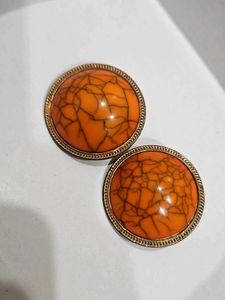 Vintage Orange Stone Earrings