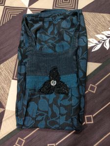 Black Top With Blue Floral Print