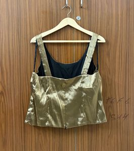 Glossy Golden Olive Tank Top