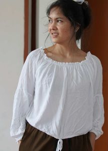 Bohemian White Cotton Blouse