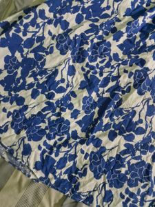 Blue Floral Cut-Out Midi Dress