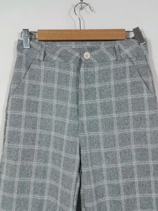 Plaid High Rise Women Trousers