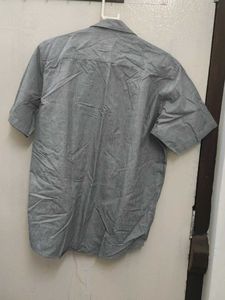 Men's Grey Short Sleeve Casual Shirt