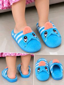 Cute Blue Striped Character Slippers