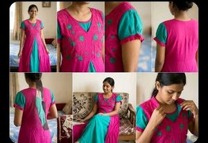 Elegant Pink & Teal Kurta Set