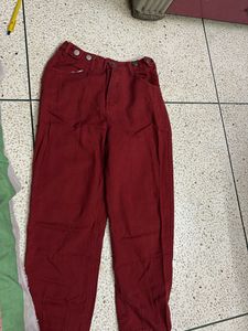 Stylish Red High-Waisted Pants