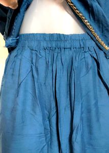 Blue Kurta Set with Shrug( Completely New)