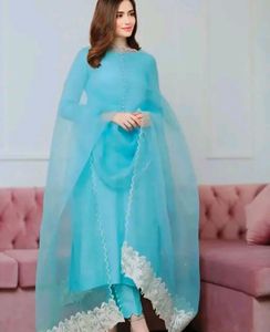 Pure Cotton Kurta Pant Dupatta Set