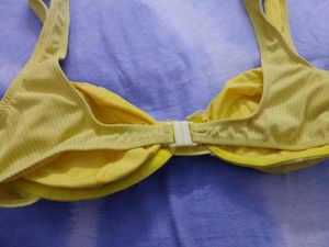 Yellow Ribbed Bikini Top