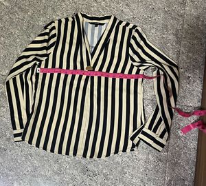 vero moda Striped V-Neck Blouse