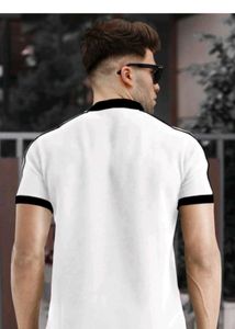 TRIPR Men's White &amp; Black Collar T-Shirt