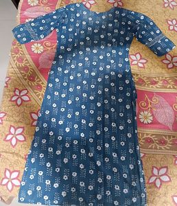 Blue Floral Print Kurta