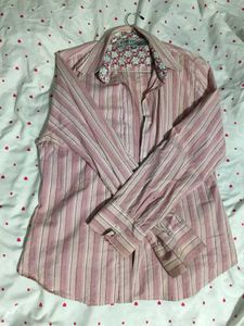 Korean Chic pink Striped Button-Up Shirt