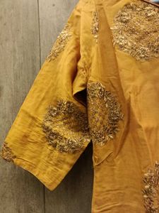Elegant Orange &amp; Golden Embroidered Co-ord