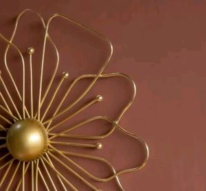 3 Flower Metal Gold Wall Decor