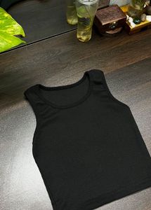 Classic Black Ribbed Tank Top