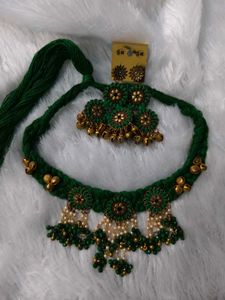 Bohemian Green Choker Necklace Set