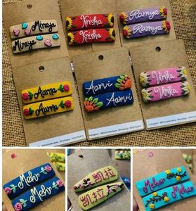 Handmade Embroidered Hair Clips Set
