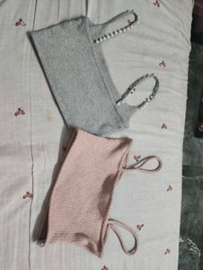 Cute Ribbed Crop Tank Tops