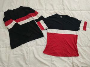 Sweatshirt + tee striped combo