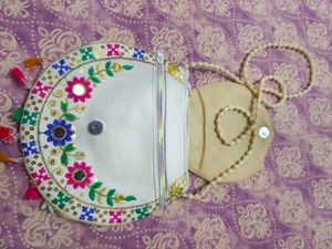 Embroidered Peacock Clutch Bag