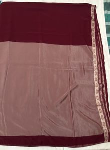 Classic Design Maroon Saree with Blouse