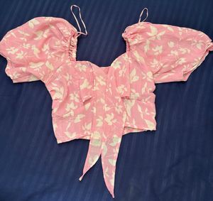 Cute Pink Tie-Dye Crop Top