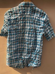 Men's Blue Plaid Short Sleeve Shirt