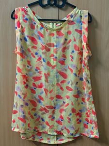Sheer Floral Sleeveless Top