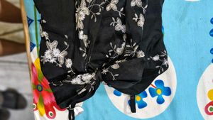 Elegant Black Floral Embroidered one piece
