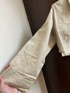 Beige Cropped Shirt