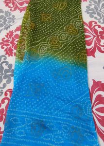 Blue and green lehenga choli material