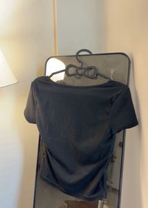 Cute Black Lace Trim Top