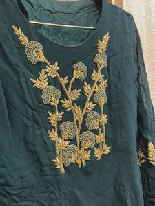 Elegant Teal Embroidered Kurta