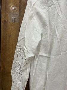 White Embroidered Button-Down Shirt(Brand New)