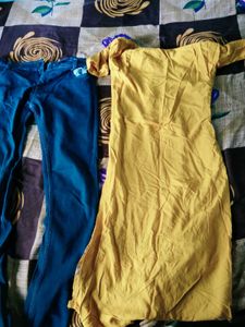 Yellow Embroidered Kurta